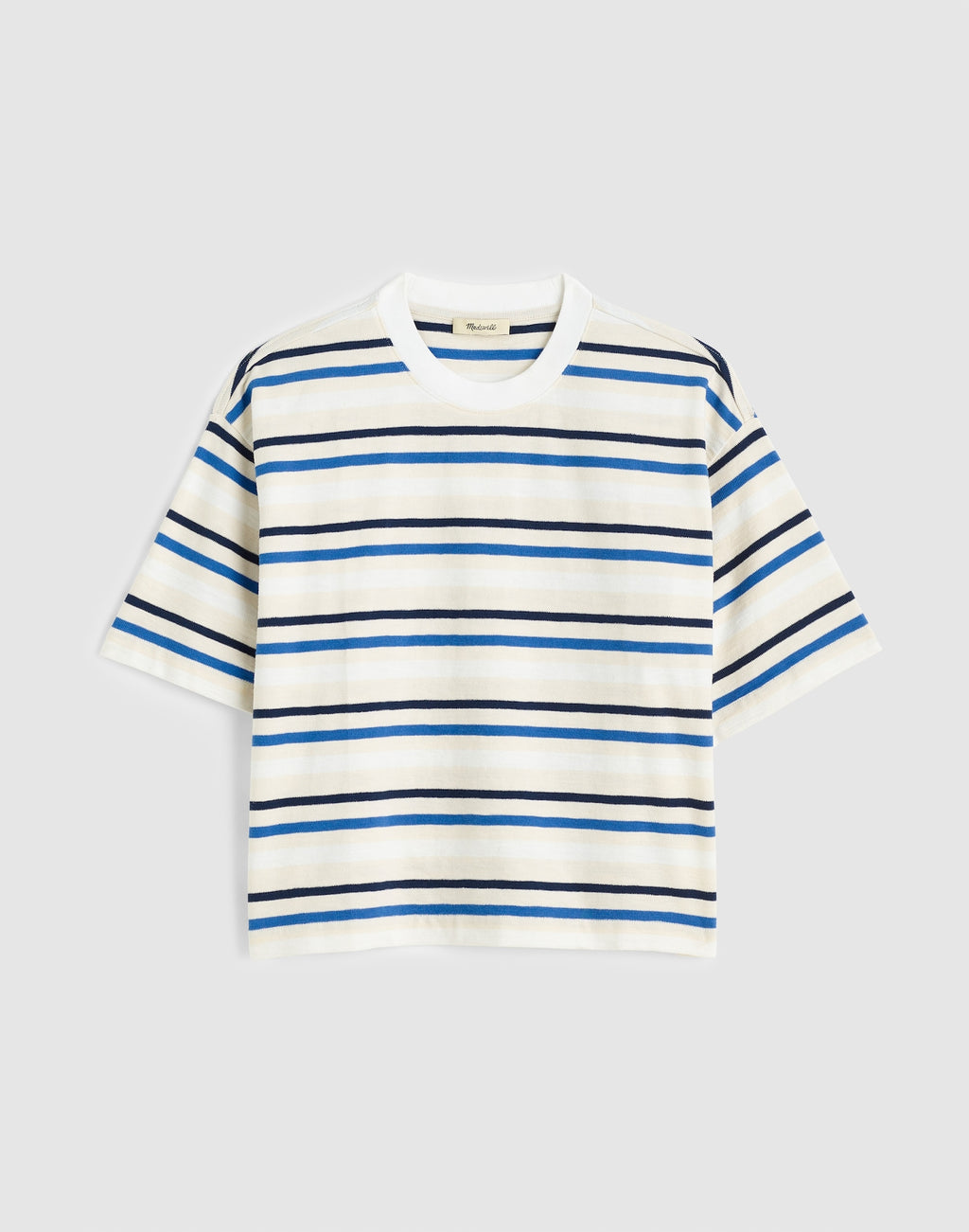 Madewell Easy Crewneck Short-Sleeve Tee 100% Cotton Boxy Fit Navy