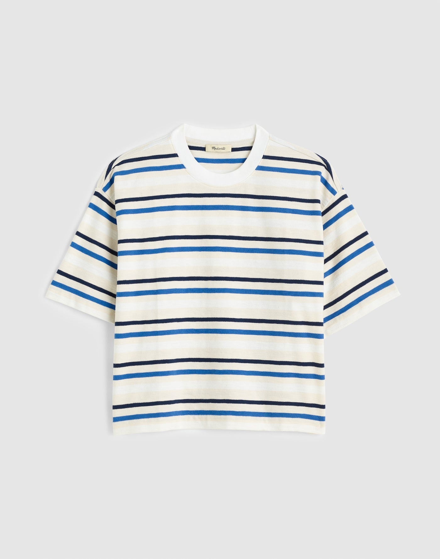 Madewell Easy Crewneck Short-Sleeve Tee 100% Cotton Boxy Fit Navy