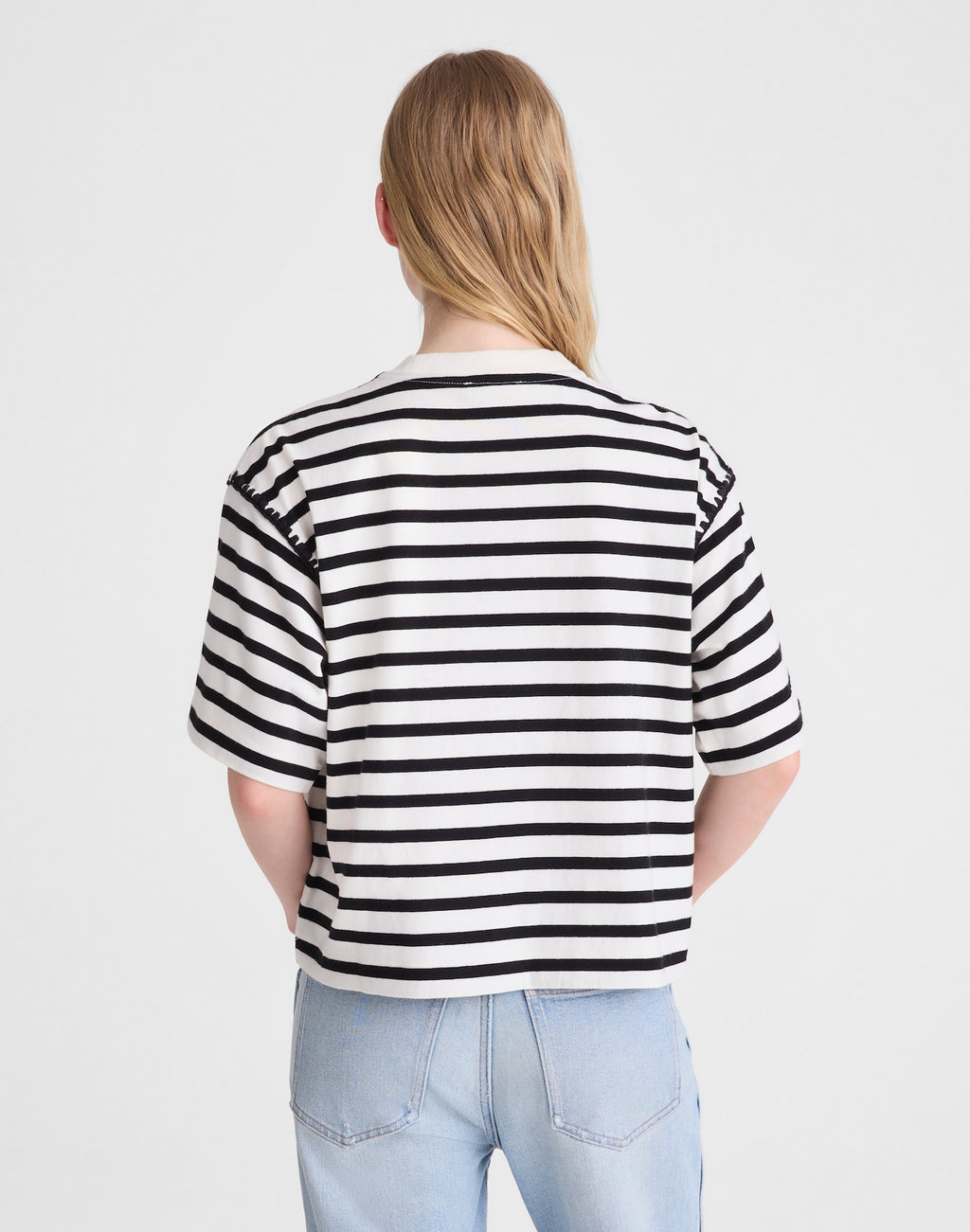Madewell The Boxy Crop Tee in Allday Jersey 100% Cotton