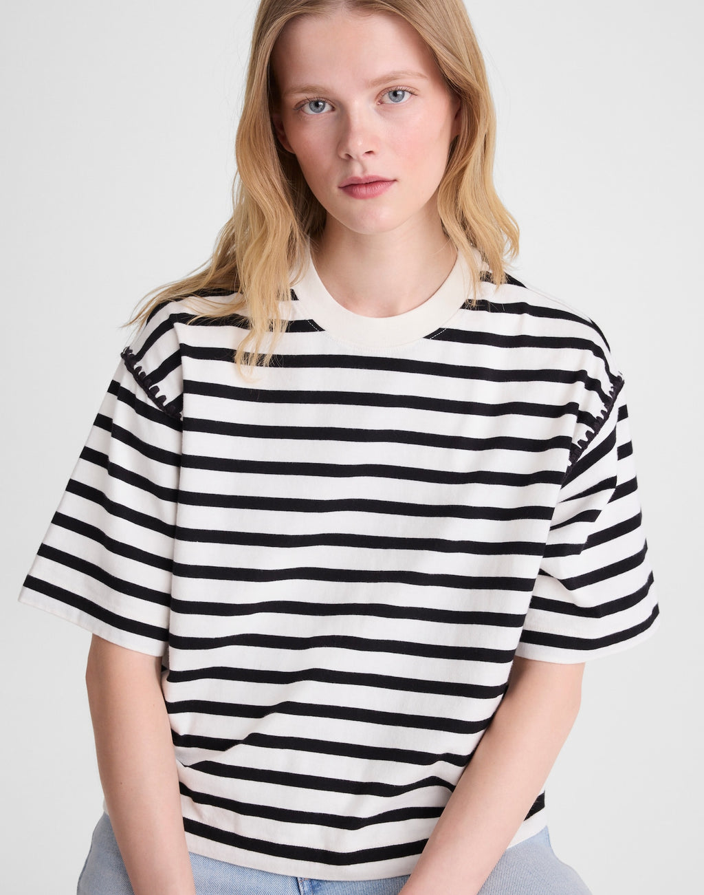 Madewell The Boxy Crop Tee in Allday Jersey 100% Cotton