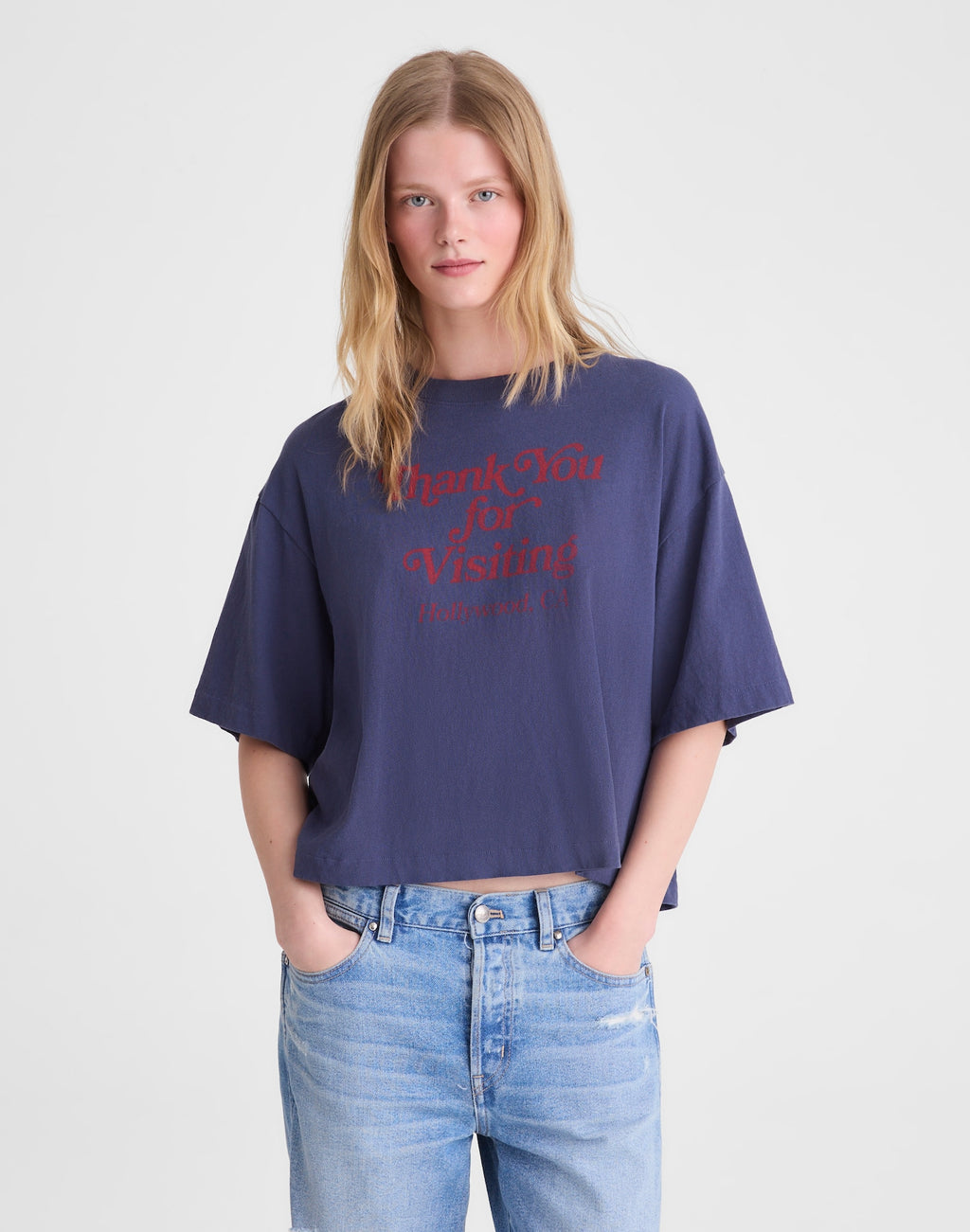 Madewell The Boxy Crop Tee in Allday Jersey 100% Cotton