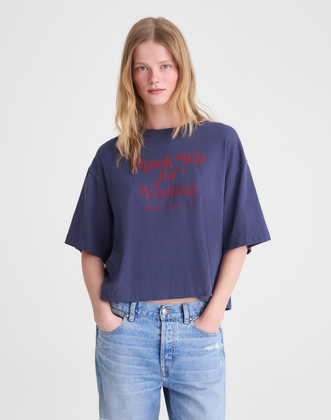 Madewell The Boxy Crop Tee in Allday Jersey 100% Cotton
