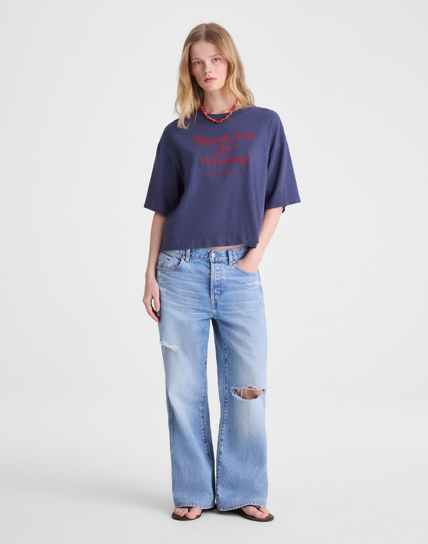 Madewell The Boxy Crop Tee in Allday Jersey 100% Cotton