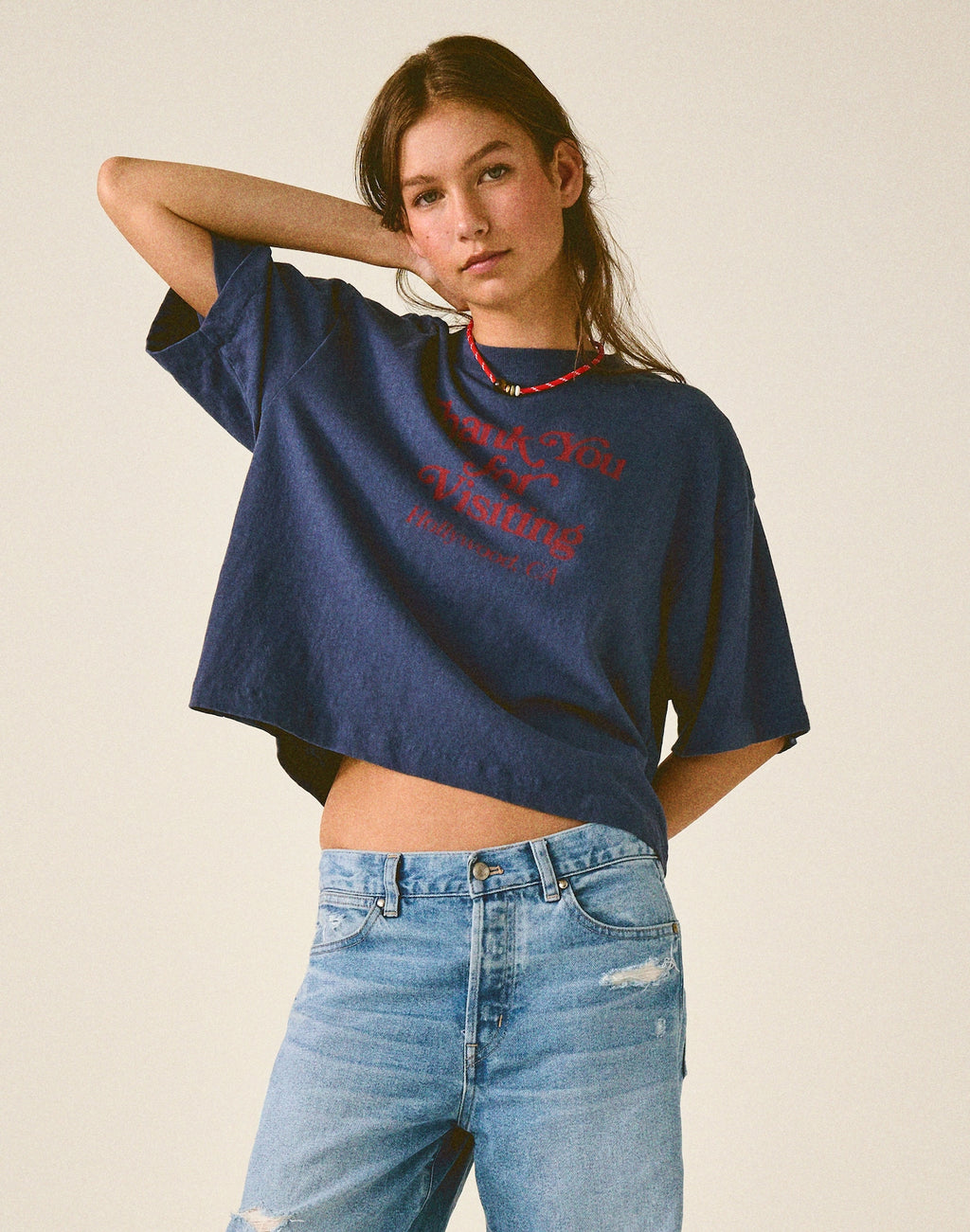 Madewell The Boxy Crop Tee in Allday Jersey 100% Cotton