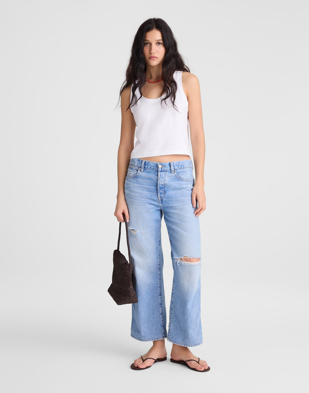 Madewell The Easy Crop Scoopneck Tank in Soft Slub 100% Cotton