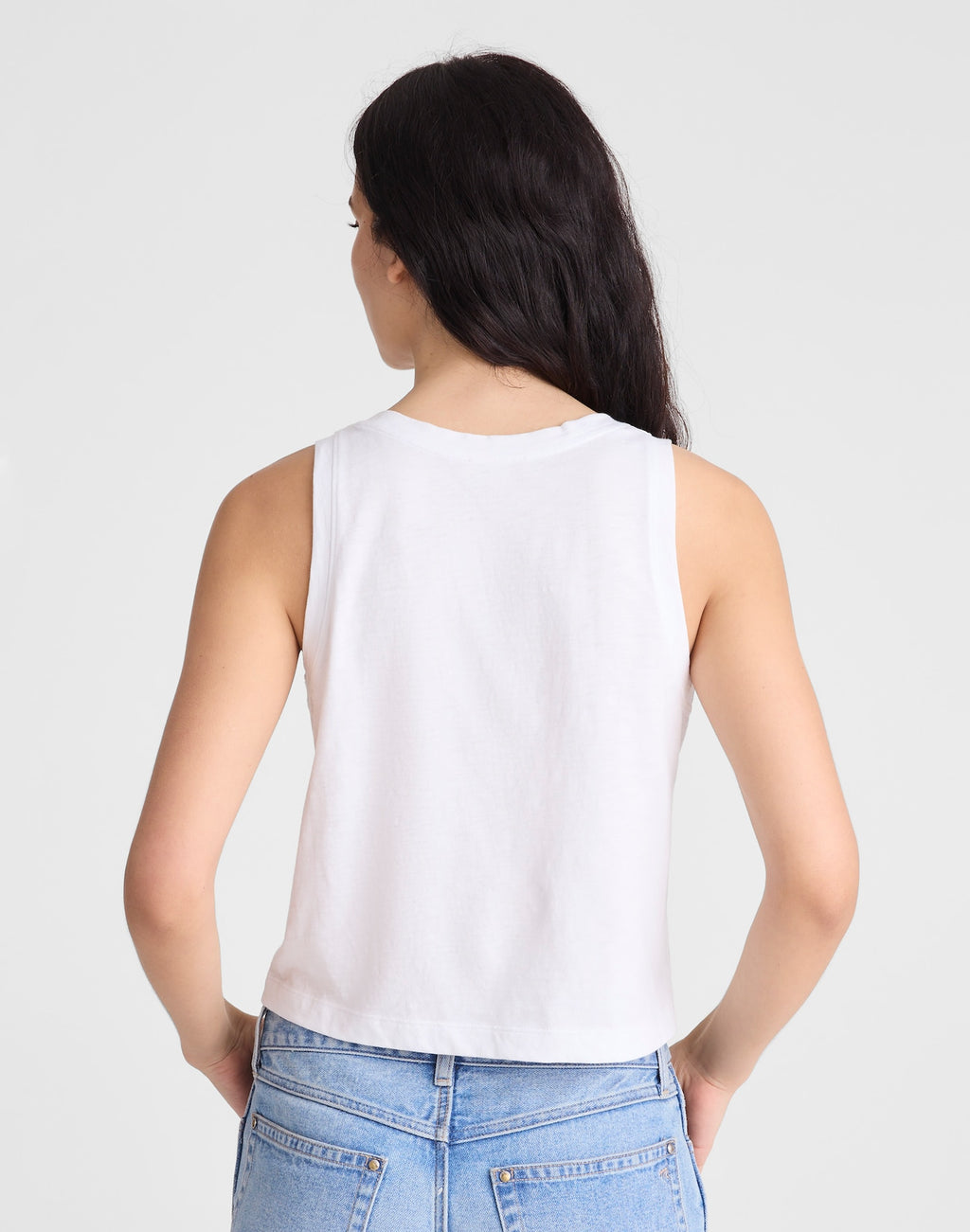Madewell The Easy Crop Scoopneck Tank in Soft Slub 100% Cotton
