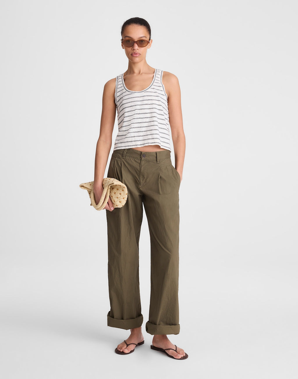 Madewell The Easy Crop Scoopneck Tank in Soft Slub 100% Cotton