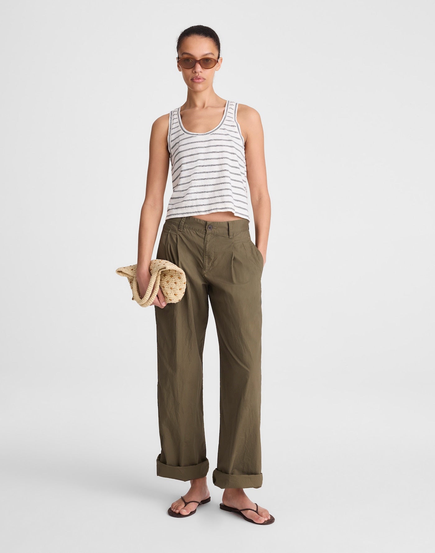 Madewell The Easy Crop Scoopneck Tank in Soft Slub 100% Cotton