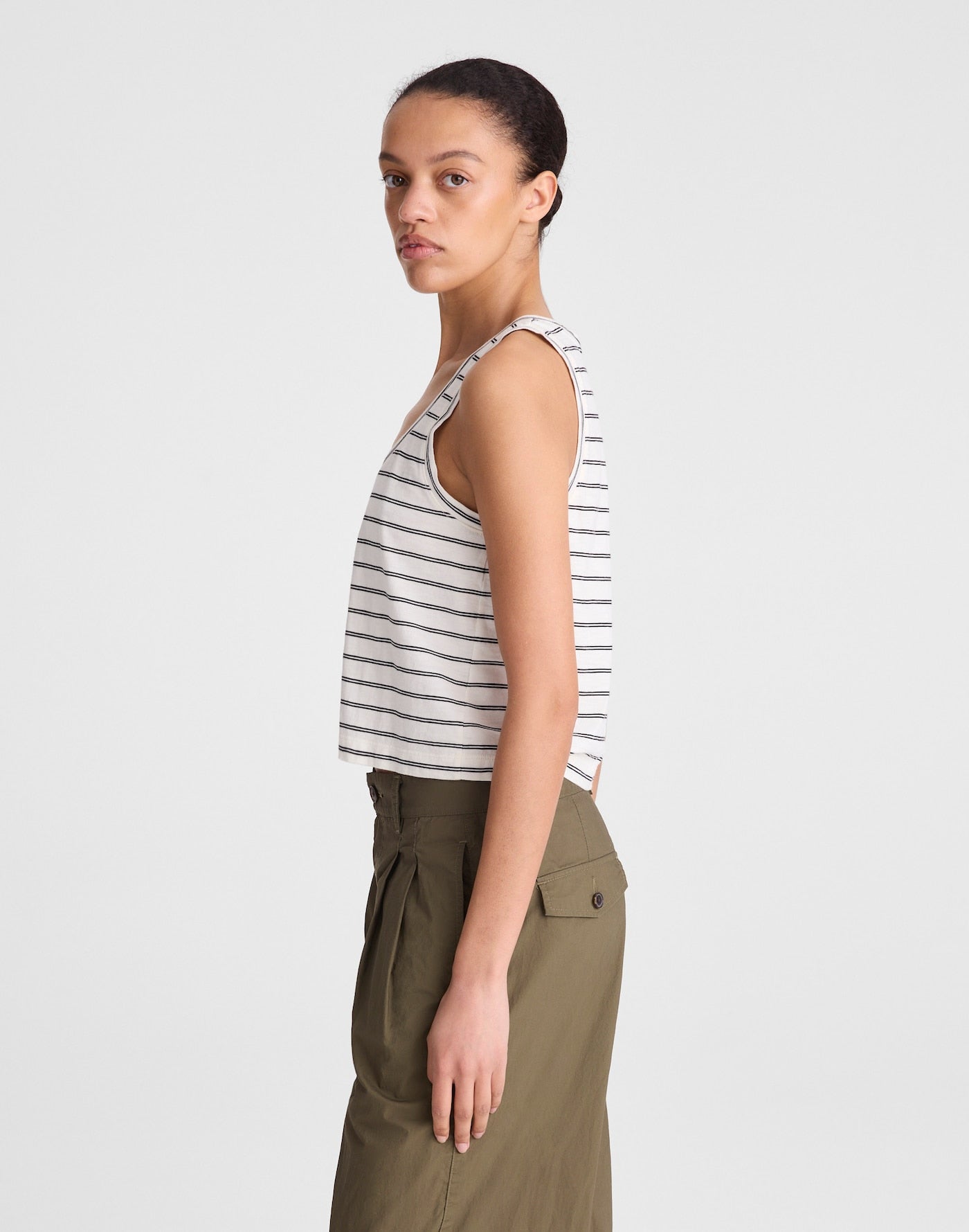 Madewell The Easy Crop Scoopneck Tank in Soft Slub 100% Cotton