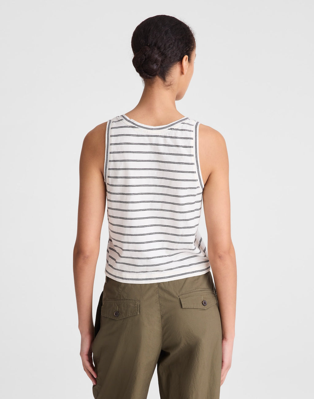 Madewell The Easy Crop Scoopneck Tank in Soft Slub 100% Cotton