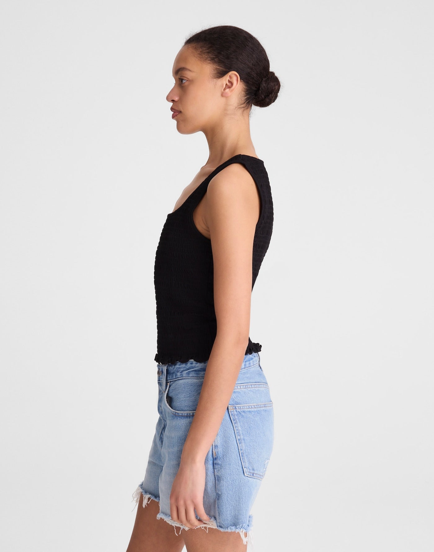 Madewell Smocked Scoopneck Tank Cotton-Modal