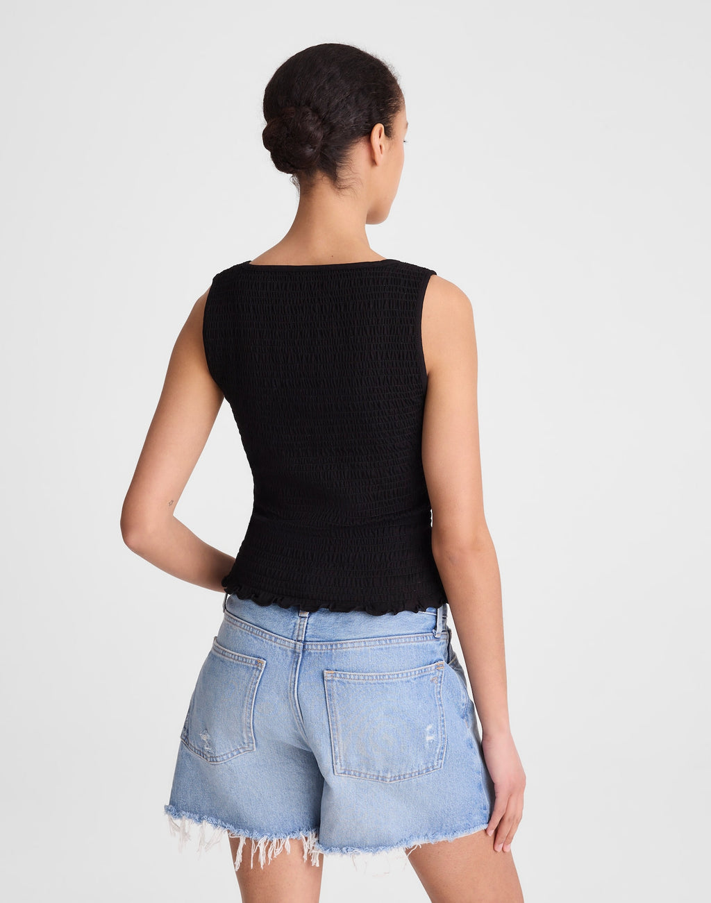 Madewell Smocked Scoopneck Tank Cotton-Modal