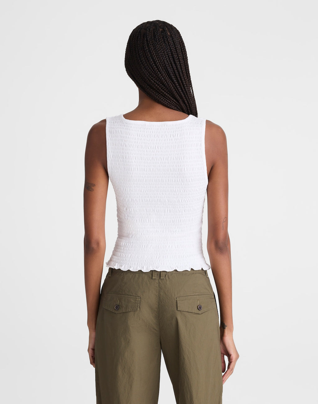 Madewell Smocked Scoopneck Tank Cotton-Modal