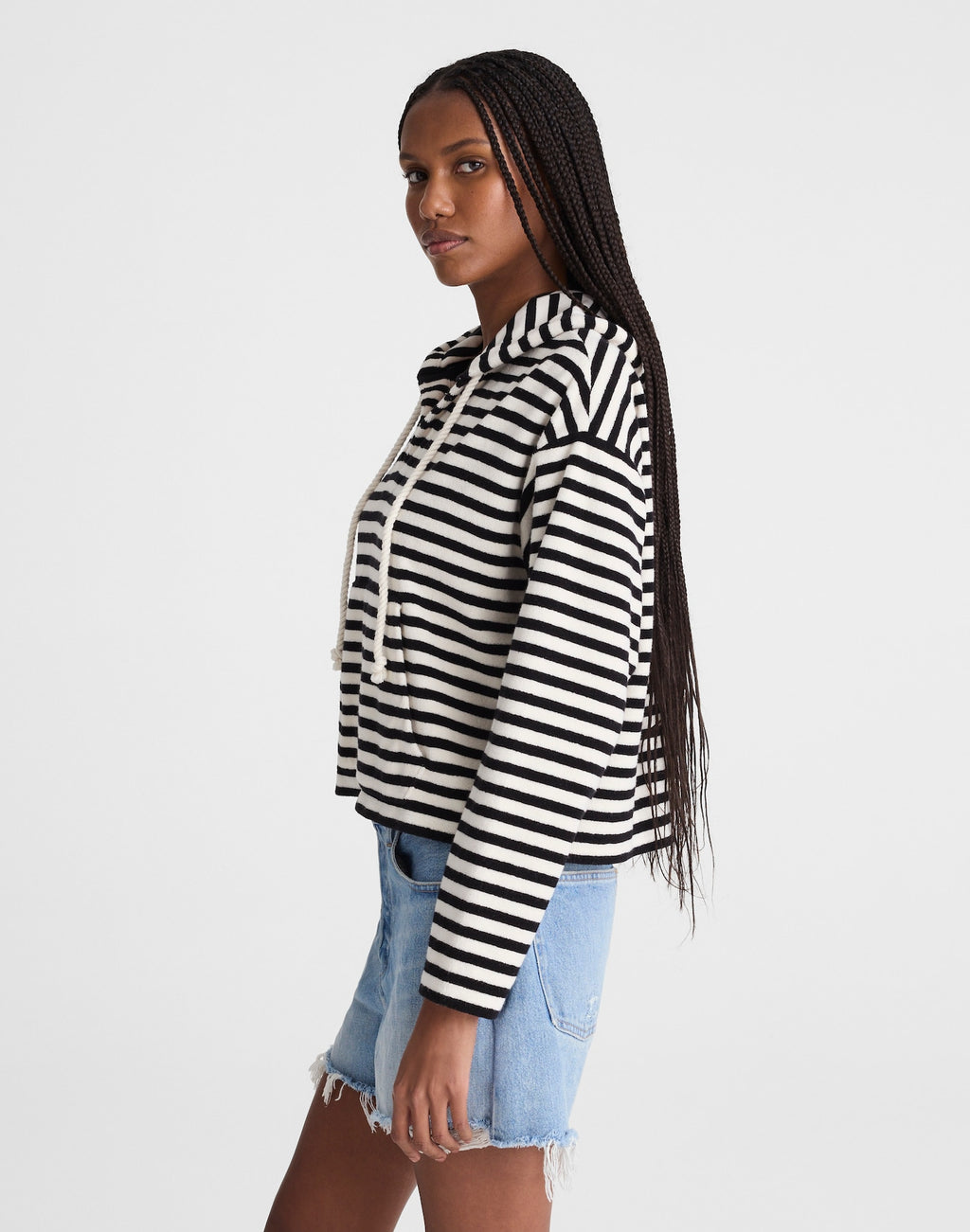 Madewell Drawstring Hoodie in Terry 80% Cotton 20% Recycled Polyester