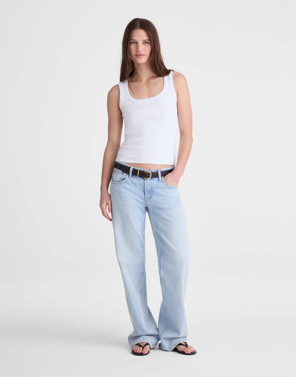 Madewell The 90s Scoopneck Tank in Compact Cotton 100% Cotton