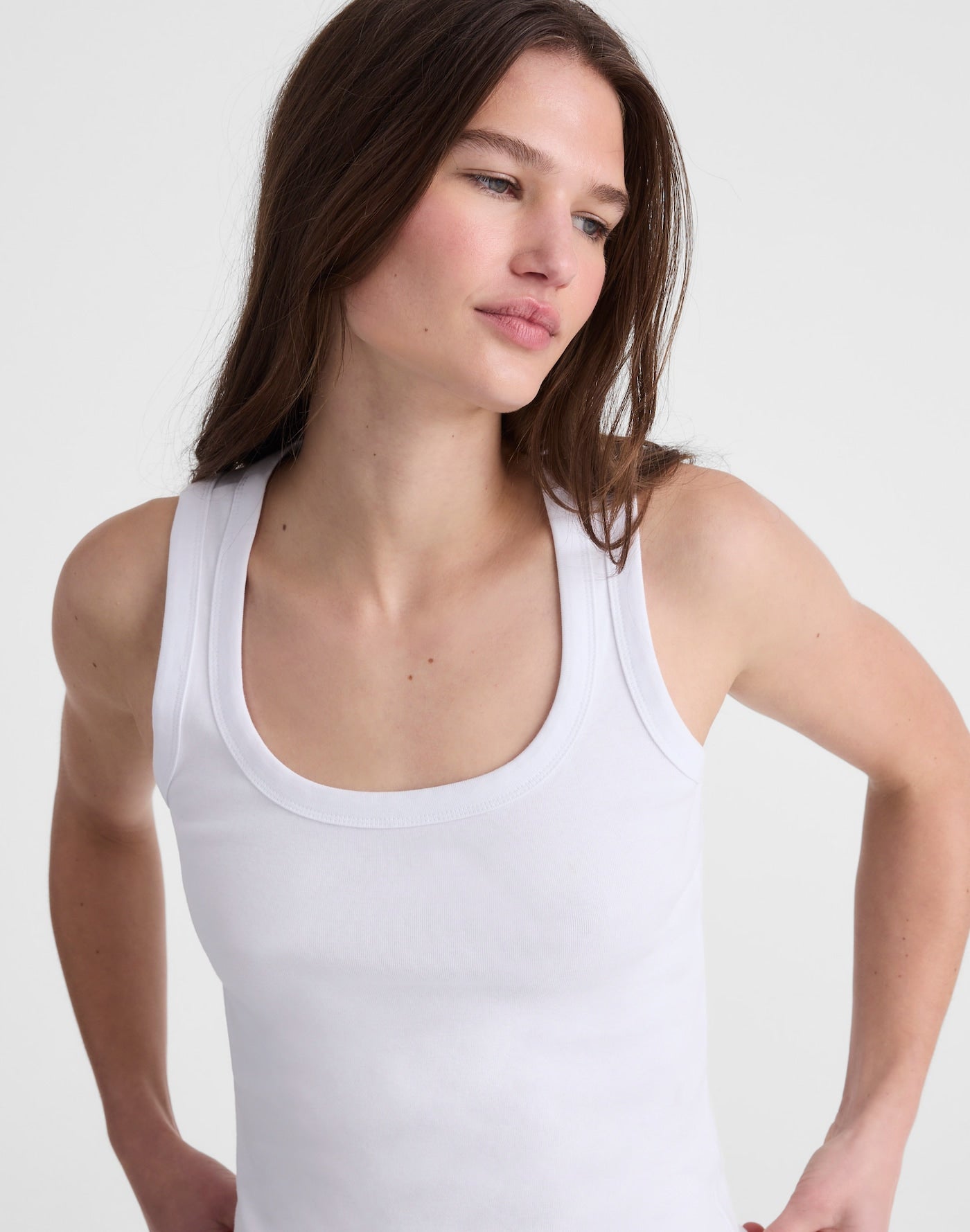Madewell The 90s Scoopneck Tank in Compact Cotton 100% Cotton