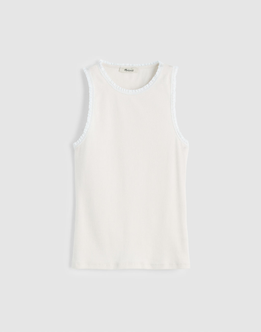 Madewell Lace-Trim Ribbed Tank 94% Cotton Elastane
