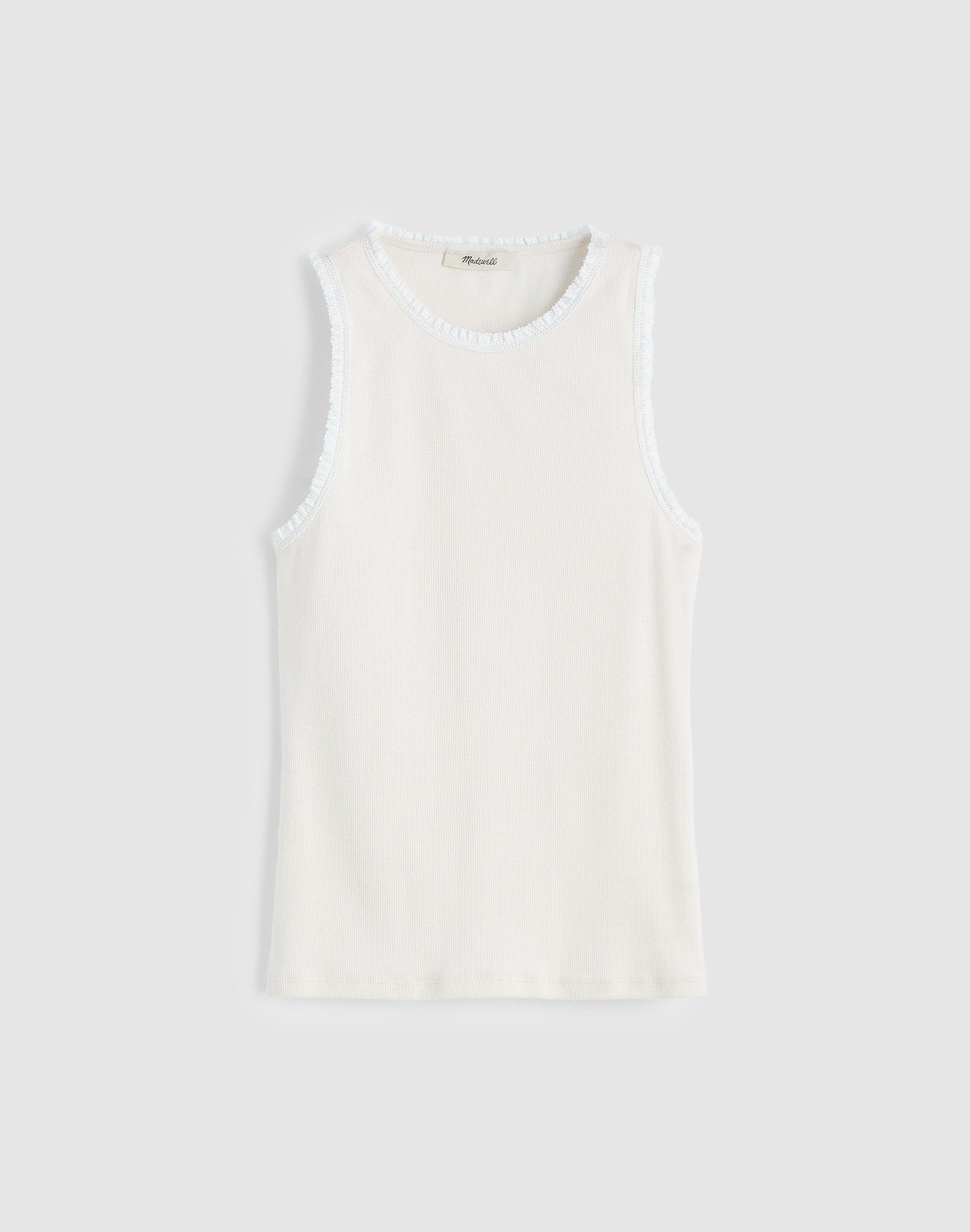 Madewell Lace-Trim Ribbed Tank 94% Cotton Elastane