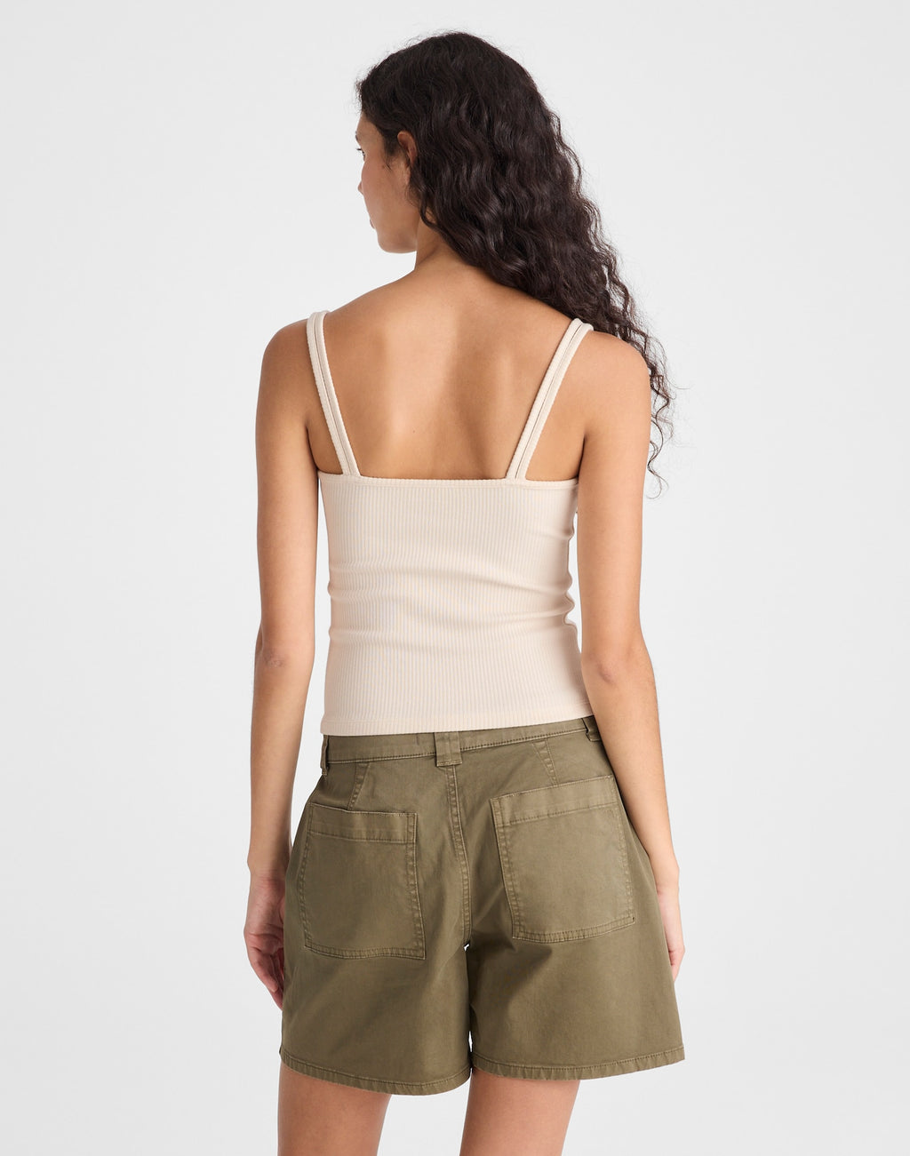 Madewell Floral-Lace V-Neck Tank 54% Cotton 42% Modal 4% Elastane