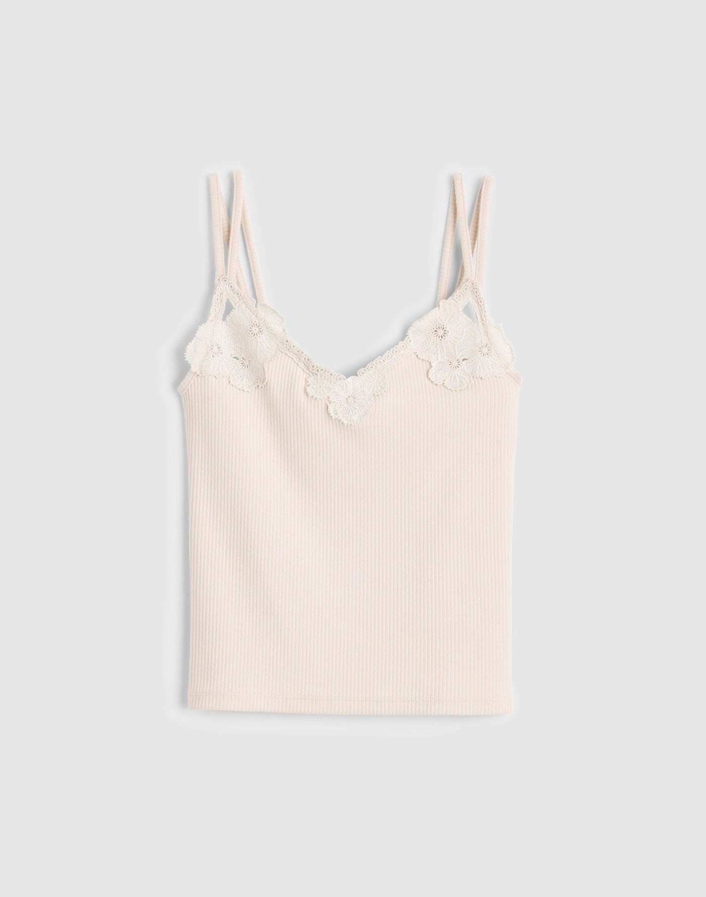 Madewell Floral-Lace V-Neck Tank 54% Cotton 42% Modal 4% Elastane