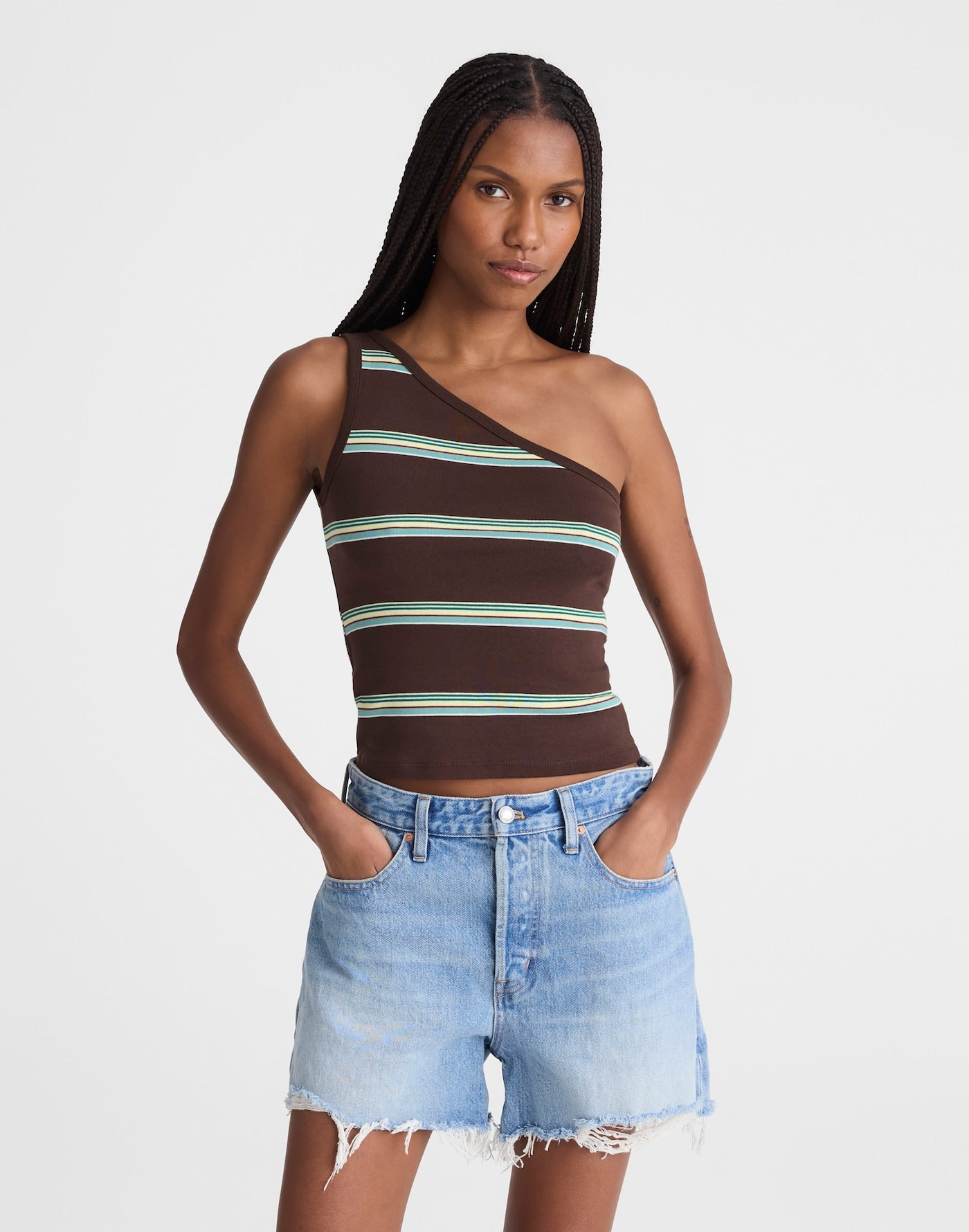 Madewell '90s One-Shoulder Tank Compact Cotton