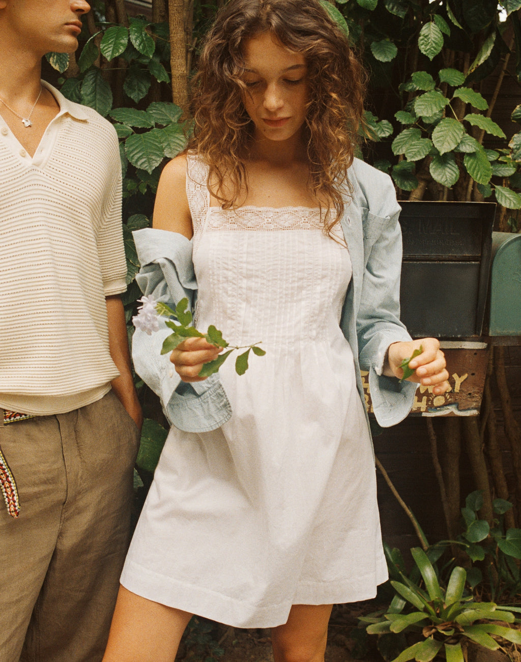 Madewell The Sophie Mini Dress Lace-Trim Cotton
