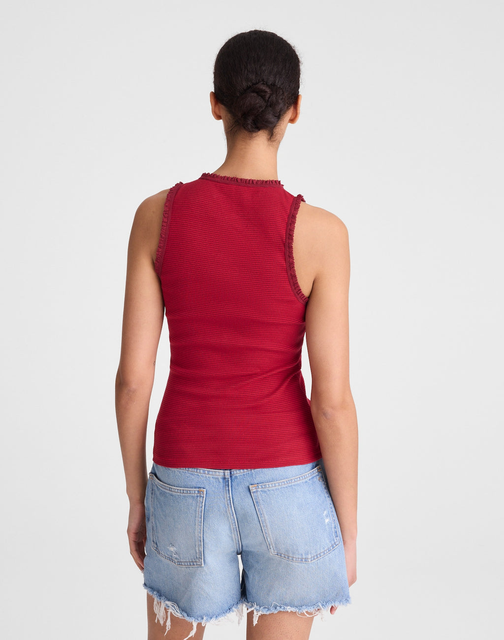 Madewell Lace-Trim Ribbed Tank 94% Cotton