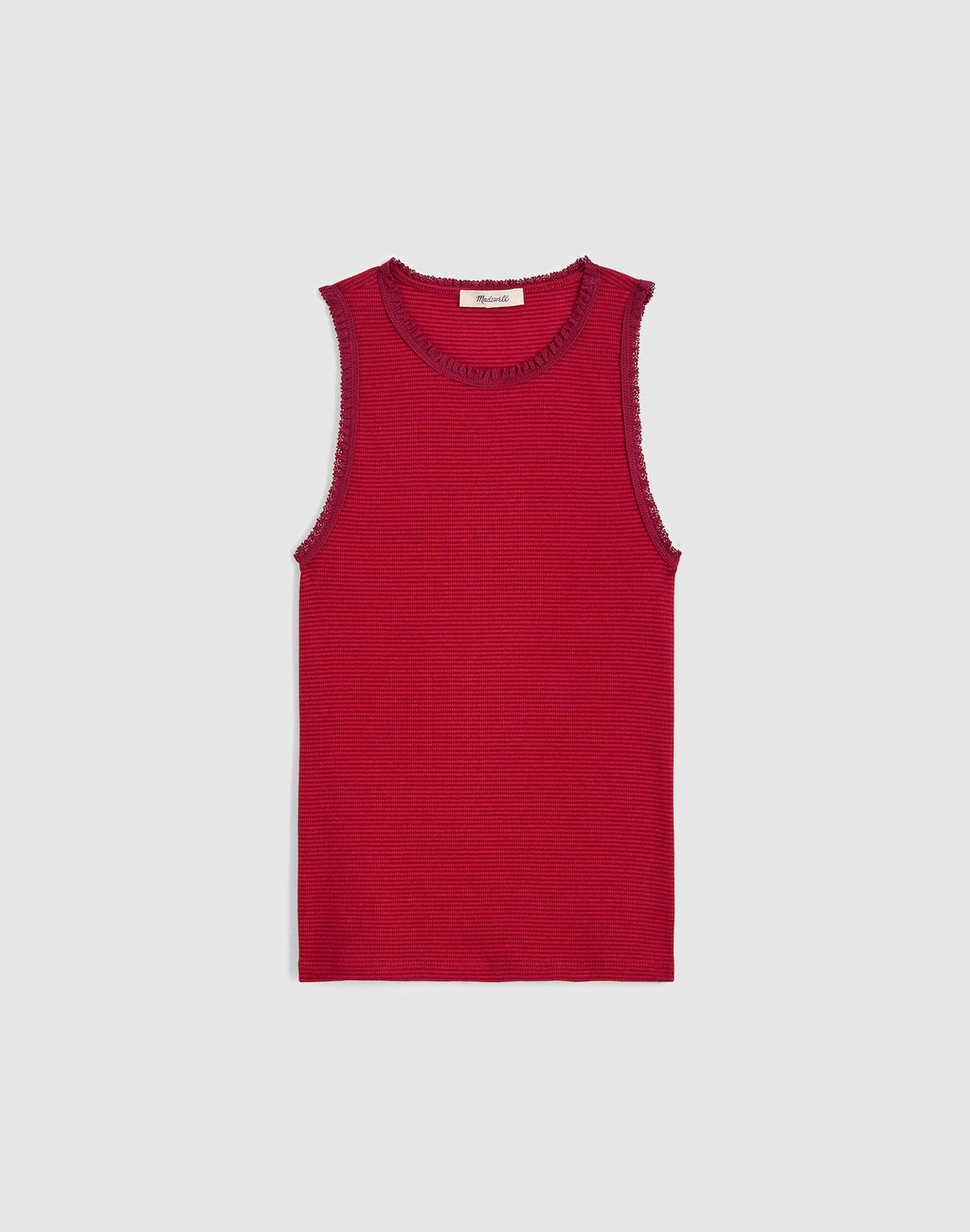 Madewell Lace-Trim Ribbed Tank 94% Cotton