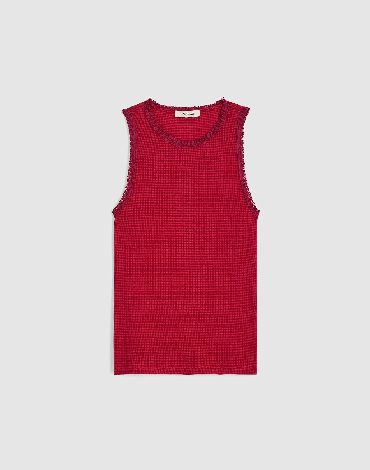 Madewell Lace-Trim Ribbed Tank 94% Cotton