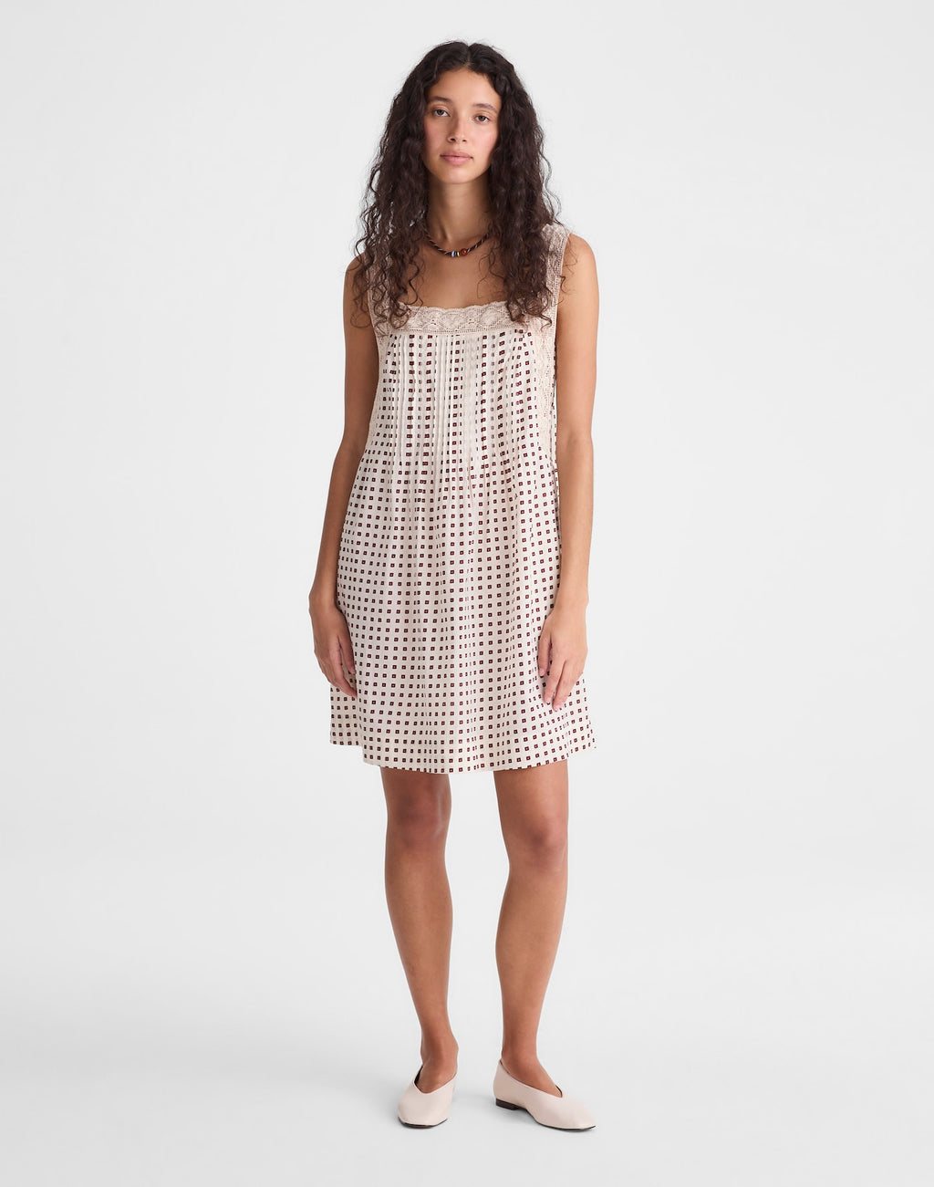 Madewell The Sophie Mini Dress Lace-Trim Cotton