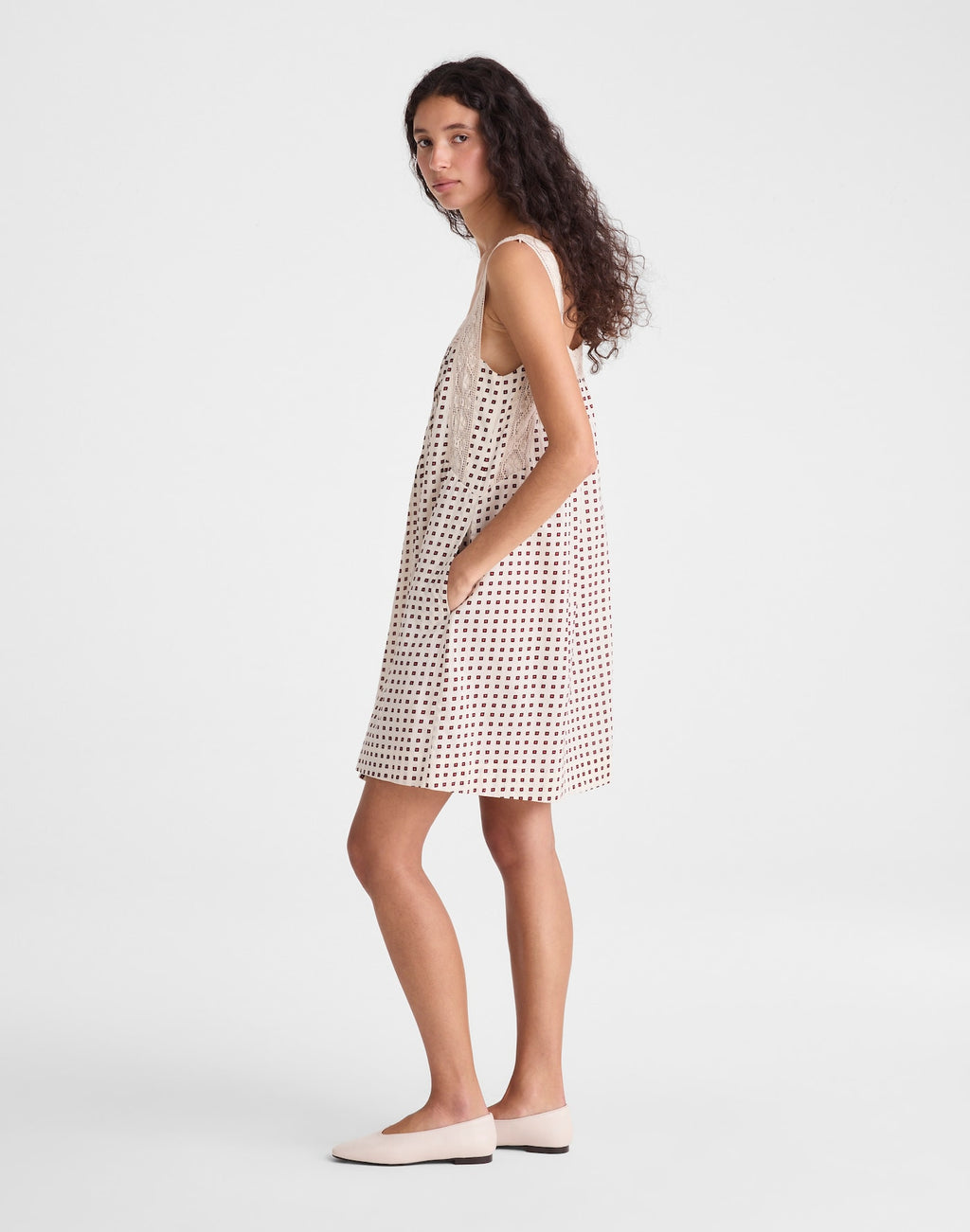 Madewell The Sophie Mini Dress Lace-Trim Cotton
