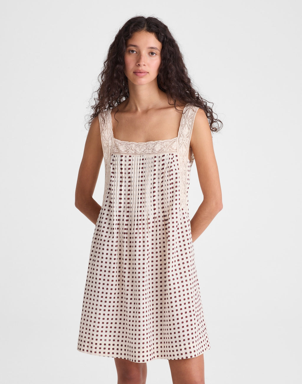 Madewell The Sophie Mini Dress Lace-Trim Cotton