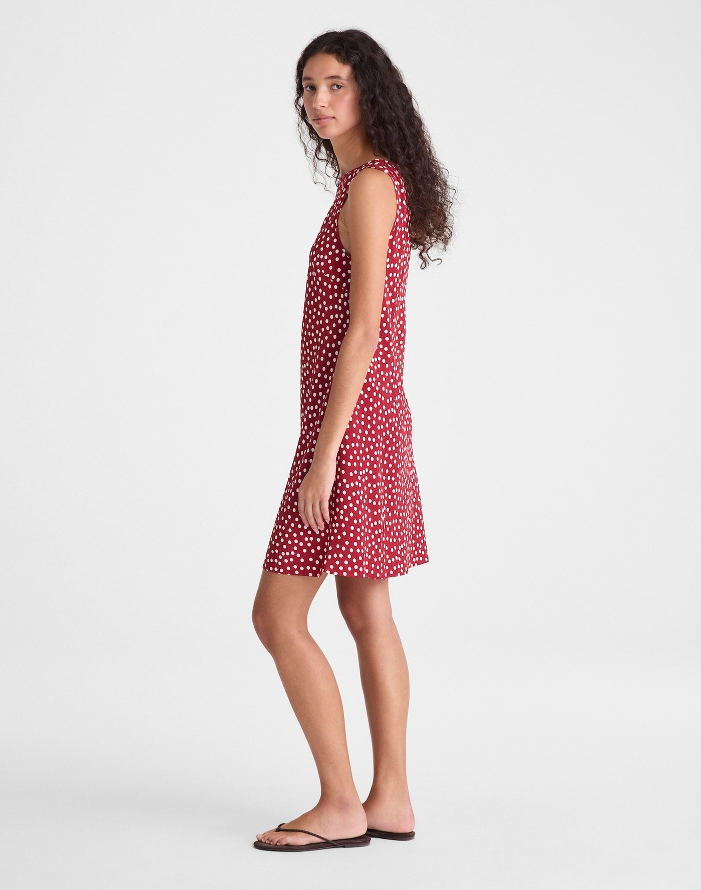 Madewell Boatneck Sleeveless Mini Dress Crepe De Chine