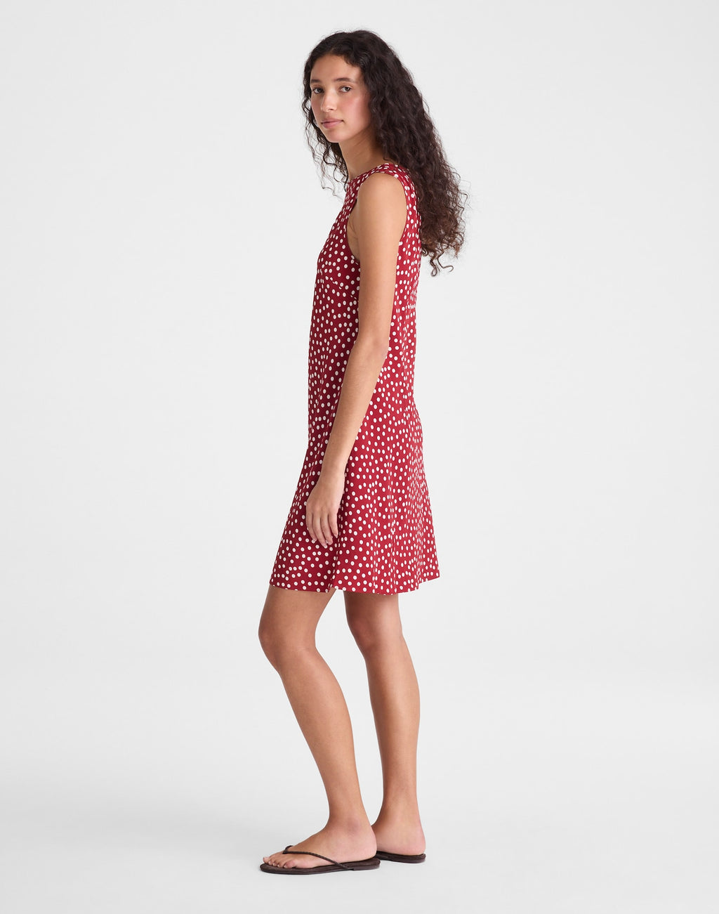 Madewell Boatneck Sleeveless Mini Dress in Crepe de Chine 100% Viscose