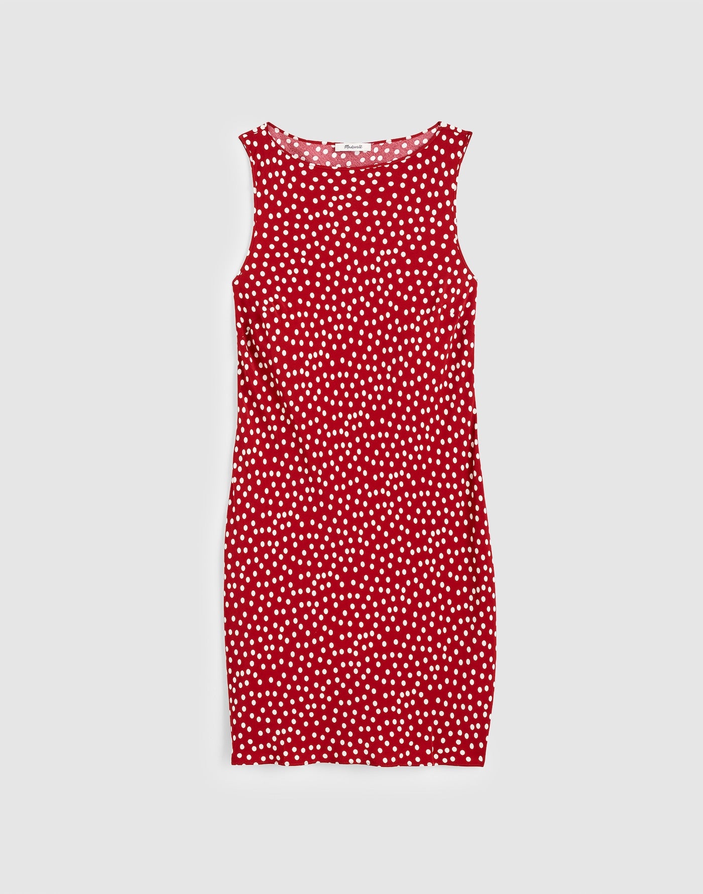 Madewell Boatneck Sleeveless Mini Dress in Crepe de Chine 100% Viscose