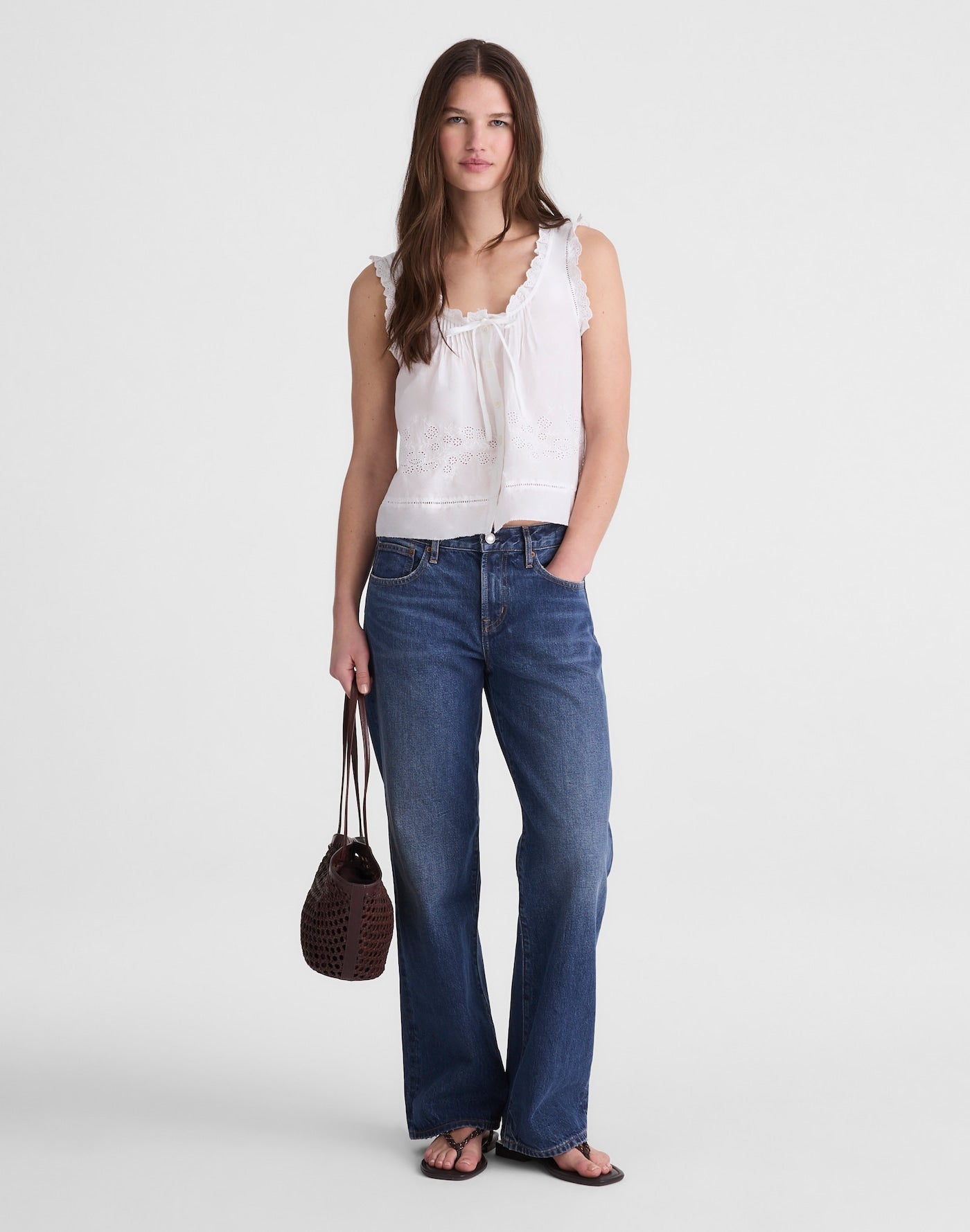 Madewell The Leah Top Embroidered Eyelet Cotton Voile