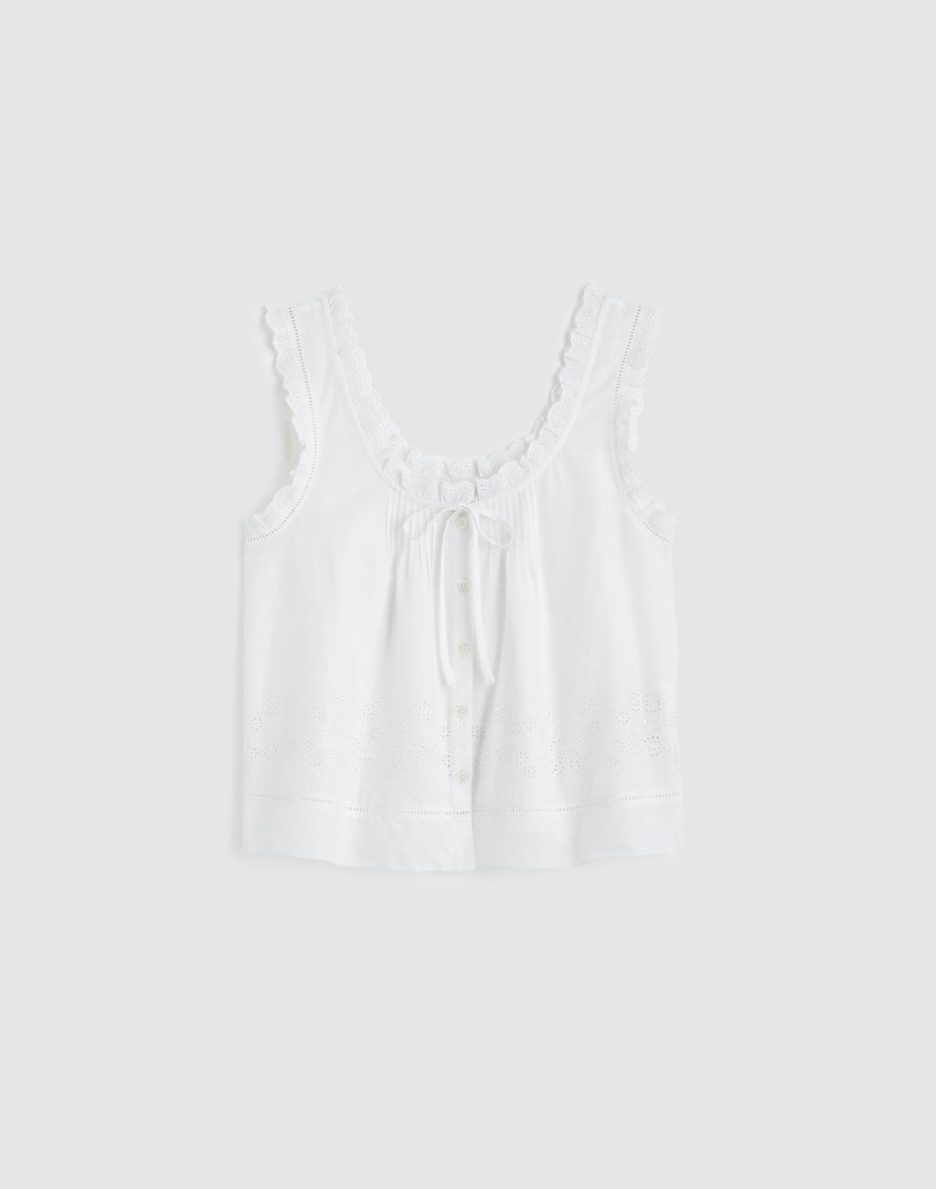 Madewell The Leah Top Embroidered Eyelet Cotton Voile