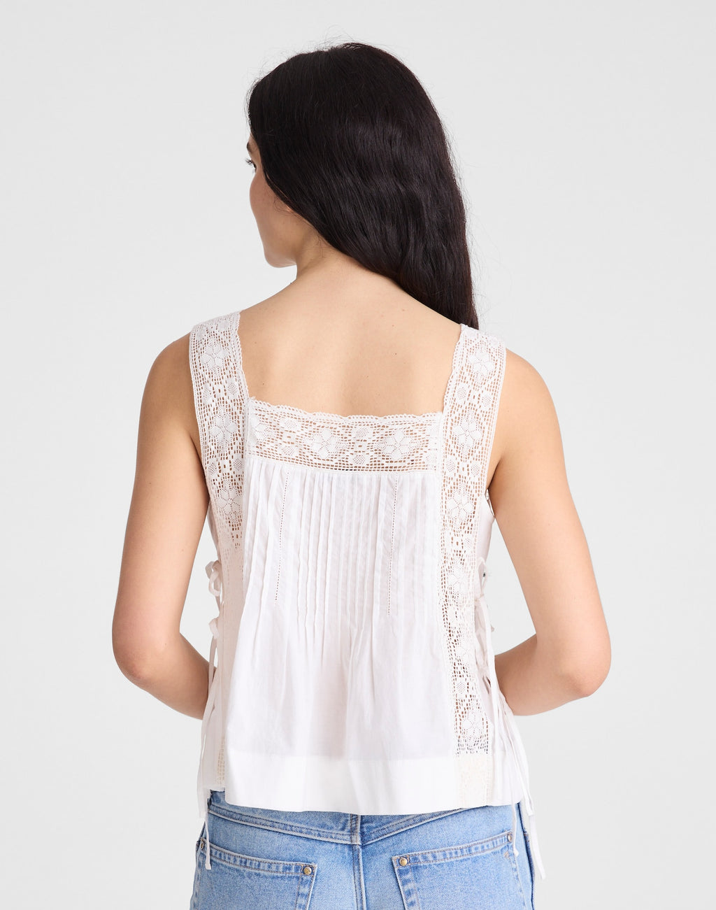 Madewell The Sophie Top Cotton Lace Pintuck