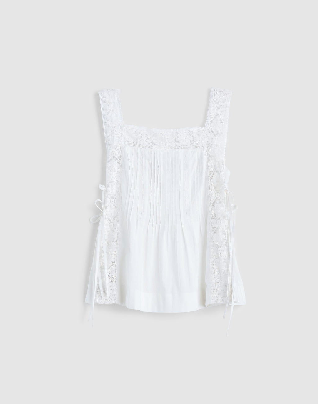 Madewell The Sophie Top Cotton Lace Pintuck