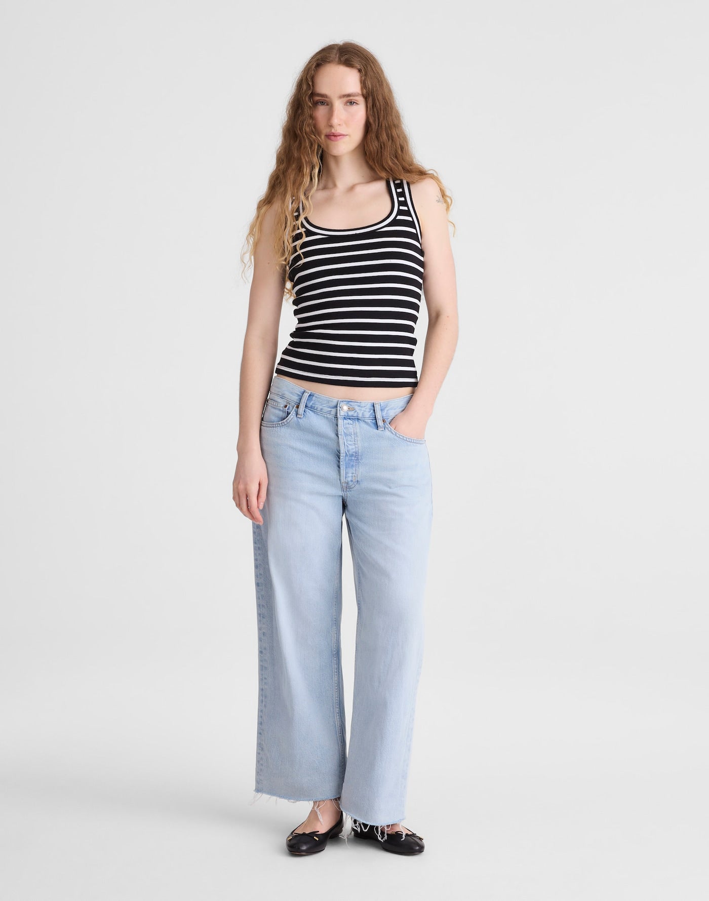 Madewell The 90s Scoopneck Tank in Compact Cotton 100% Cotton