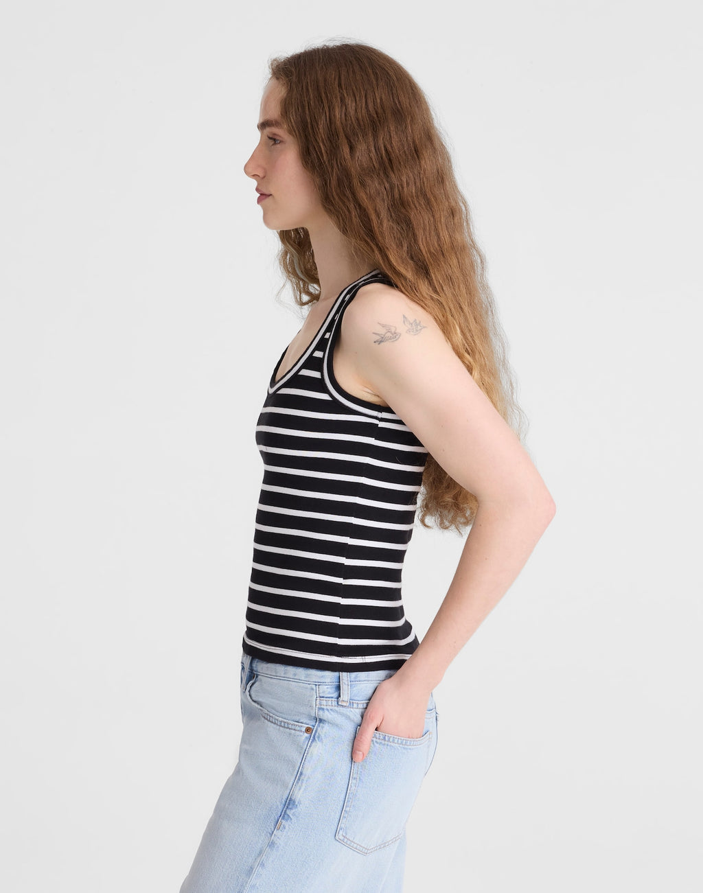 Madewell The 90s Scoopneck Tank in Compact Cotton 100% Cotton