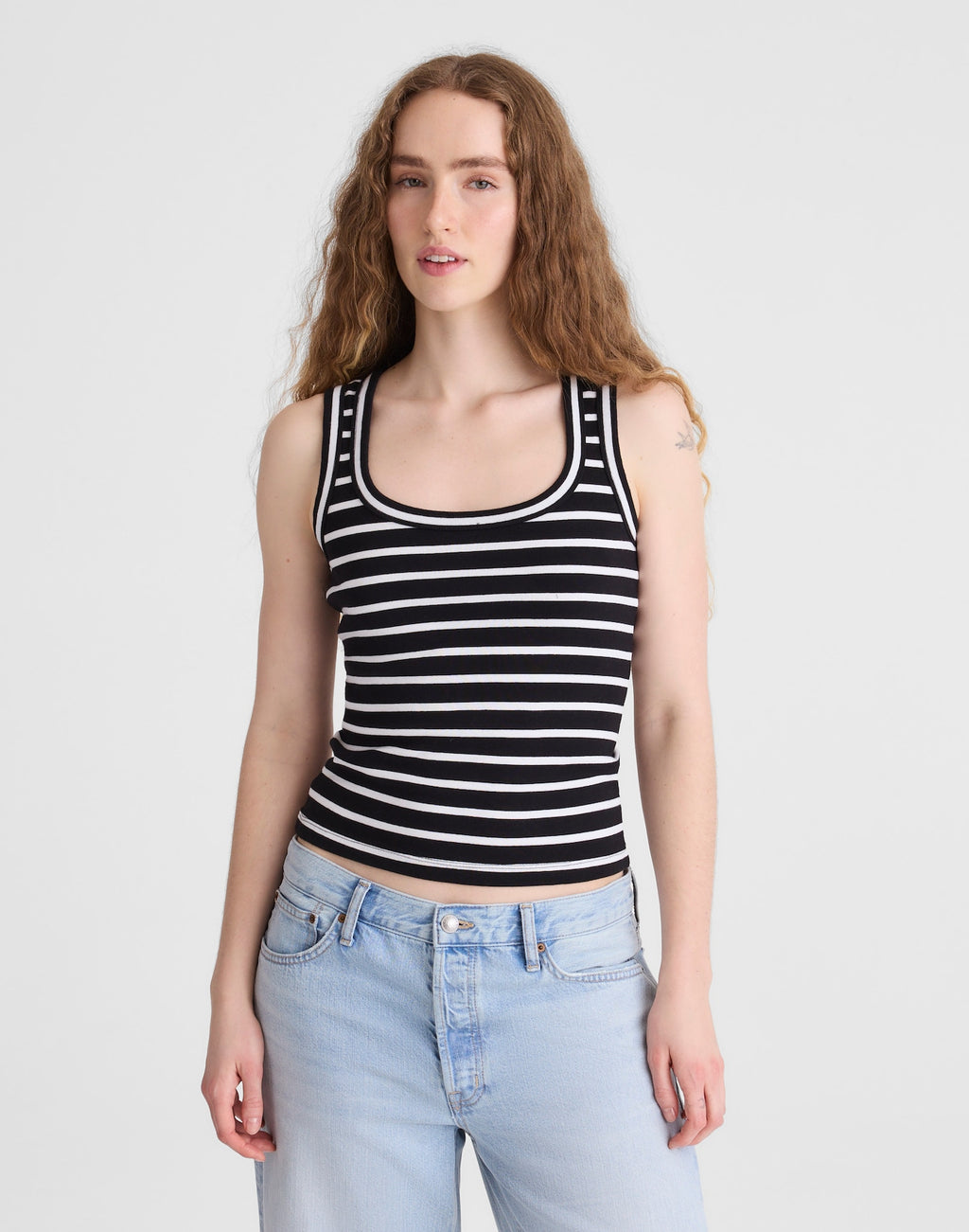 Madewell The 90s Scoopneck Tank in Compact Cotton 100% Cotton