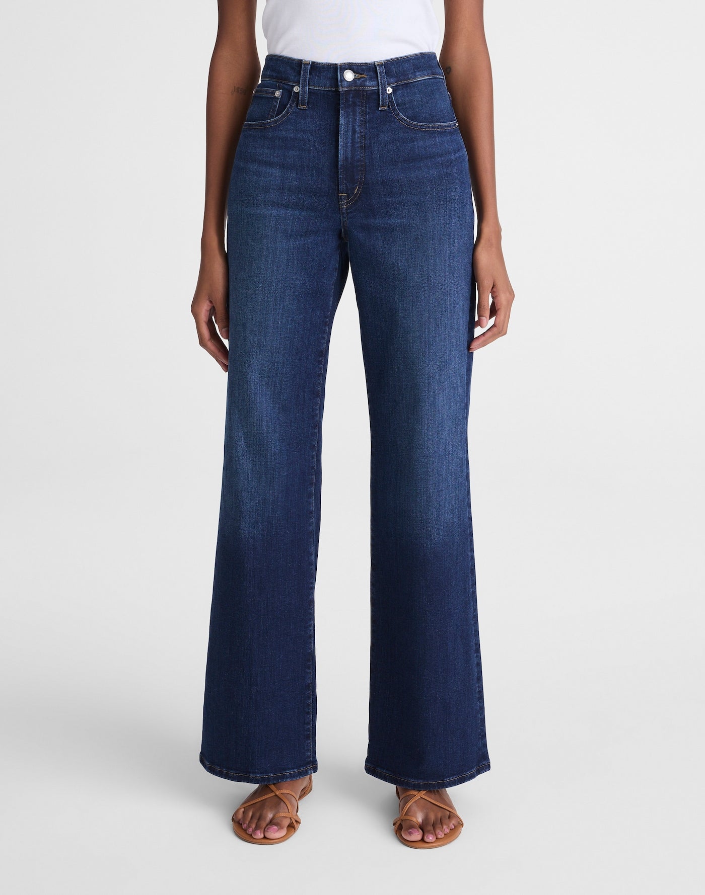 Madewell The Wide-Leg Jean in Super Stretch Denim 91% Cotton 6% Recycled Polyester 3% Elastane