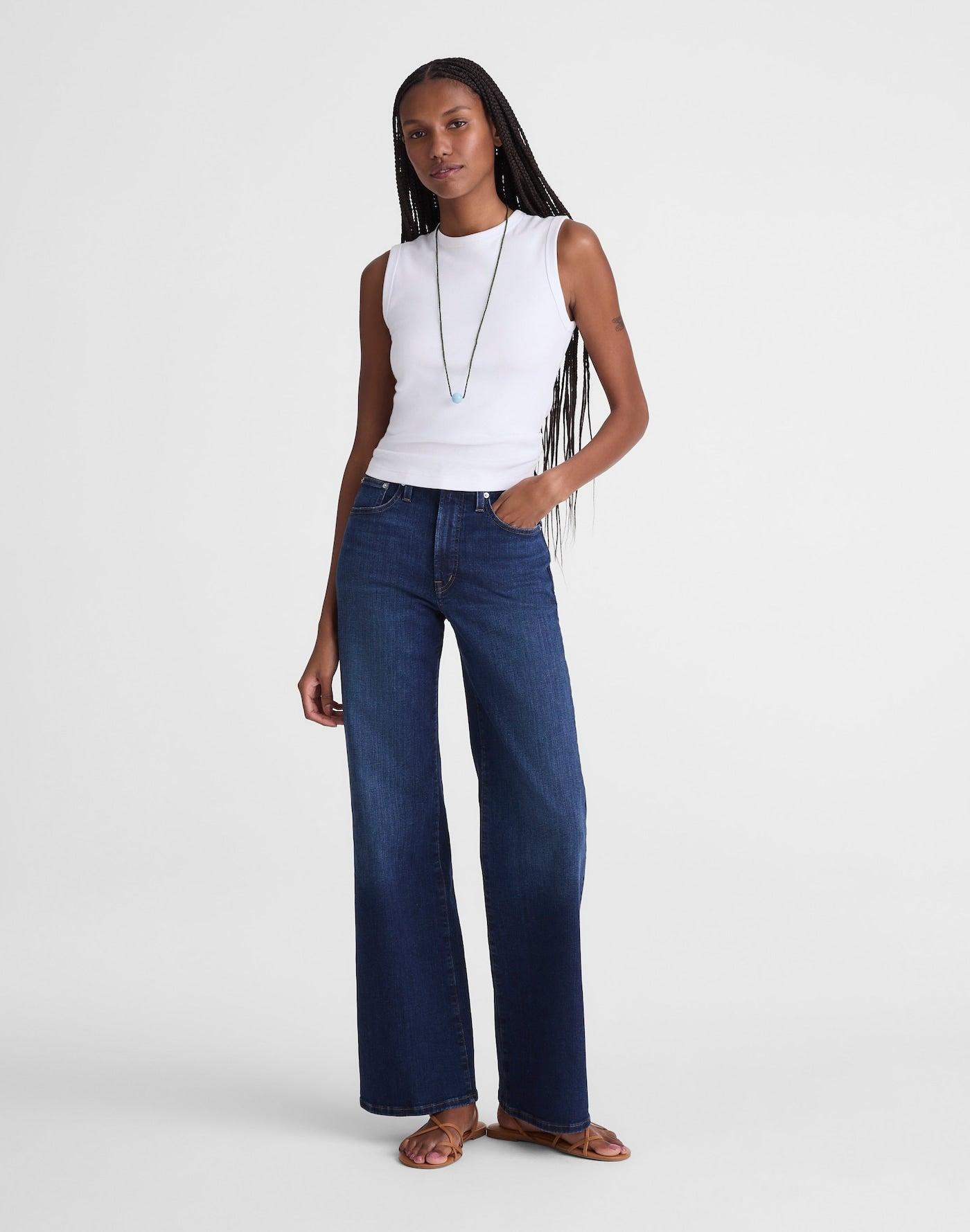 Madewell The Wide-Leg Jean in Super Stretch Denim 91% Cotton 6% Recycled Polyester 3% Elastane