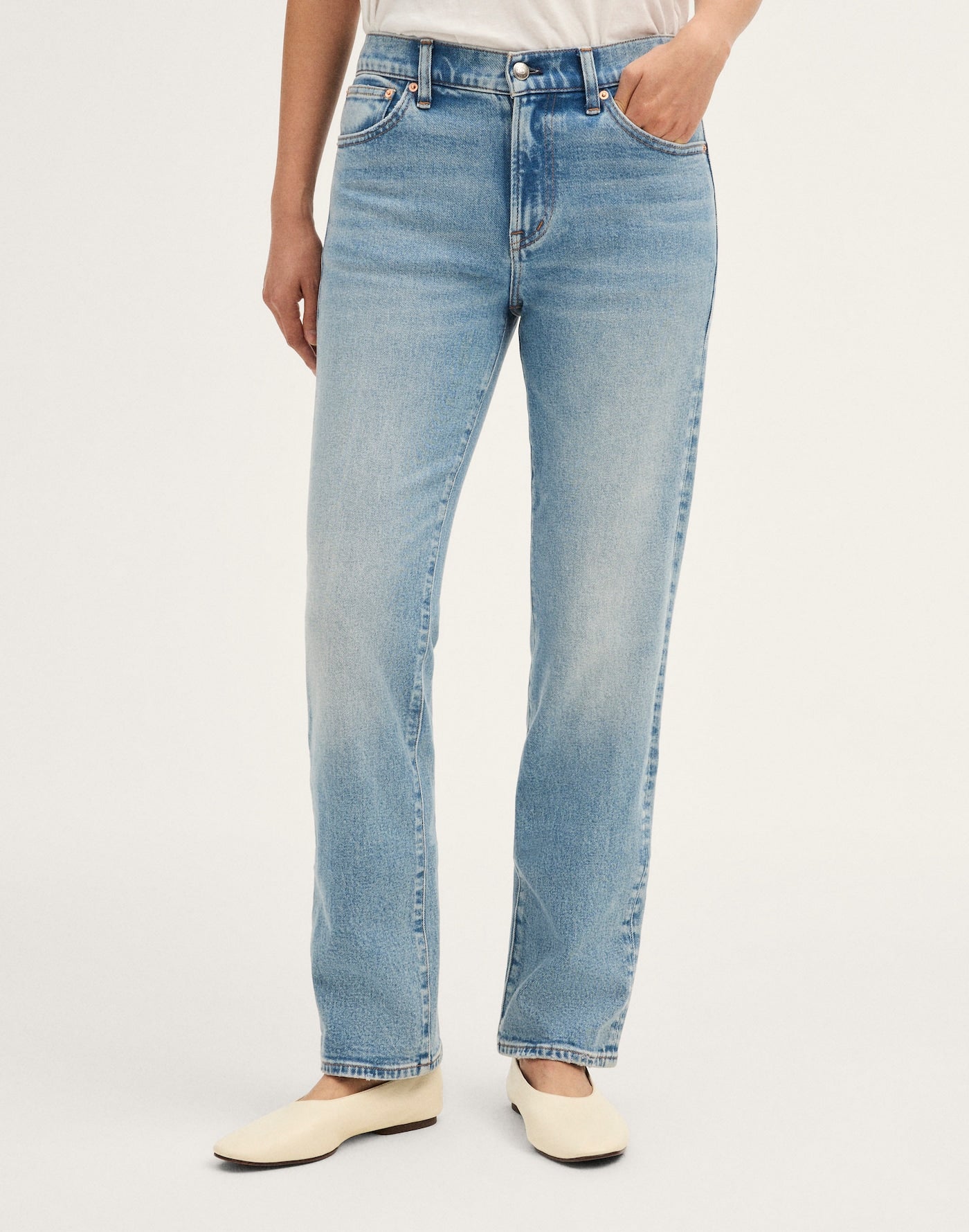 Madewell The Jules Slim-Straight Jean in Rinse Wash 96% Cotton 3% EME 1% Elastane
