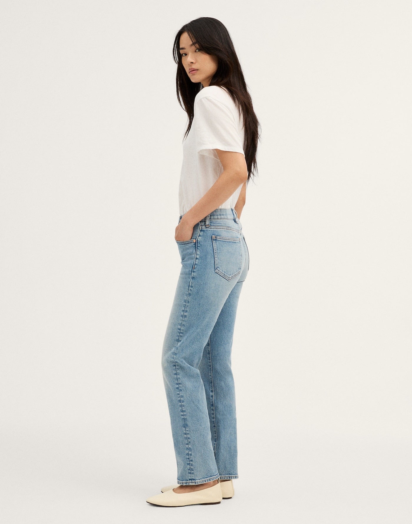 Madewell The Jules Slim-Straight Jean in Rinse Wash 96% Cotton 3% EME 1% Elastane