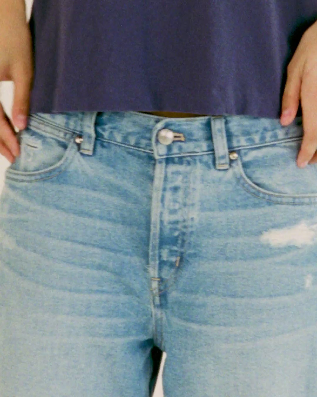 Madewell Low-Slung Baggy Crop Jean in Larson Wash 85% Cotton 15% TENCEL Lyocell